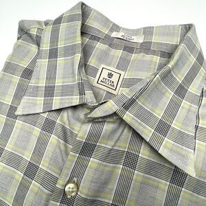Peter Millar Long Sleeve Button Down Yellow Black Plaid Men's Size Large